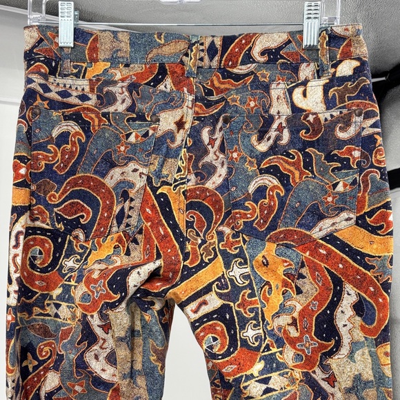 Peruvian Connection Sumatra Print Multicolor Mid-rise Slim Skinny Pants - Picture 4 of 8